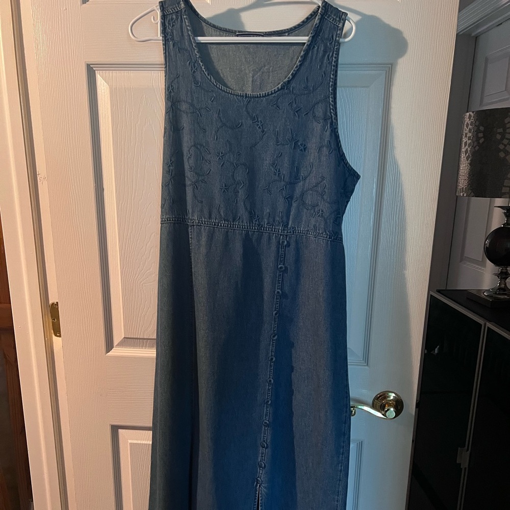 vintage erika & co floral denim dress